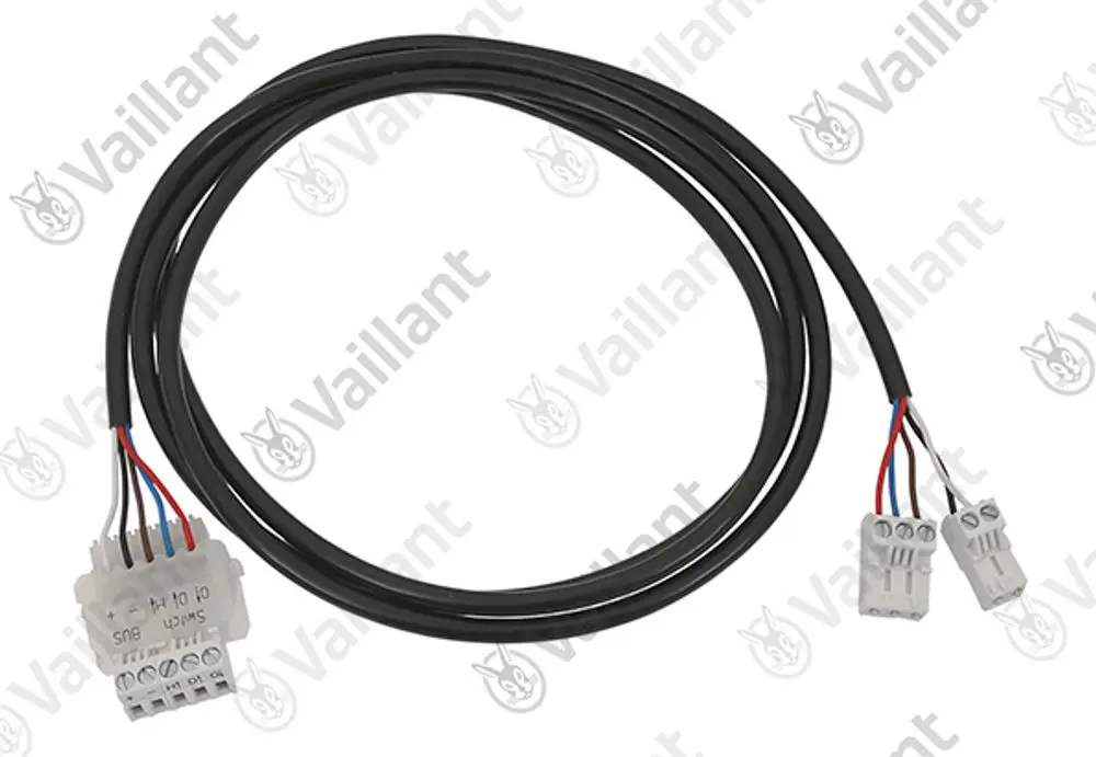 Vaillant Kabelbaum mit drei Steckverbindern und mehreren Drähten, geeignet für den Anschluss an Regler.